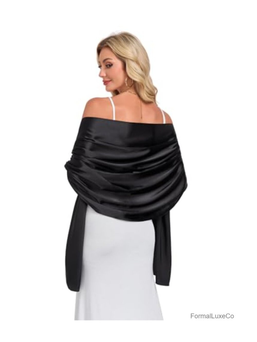 Satin Shawl Wrap for Evening Wedding Guest Lightweight Scarf